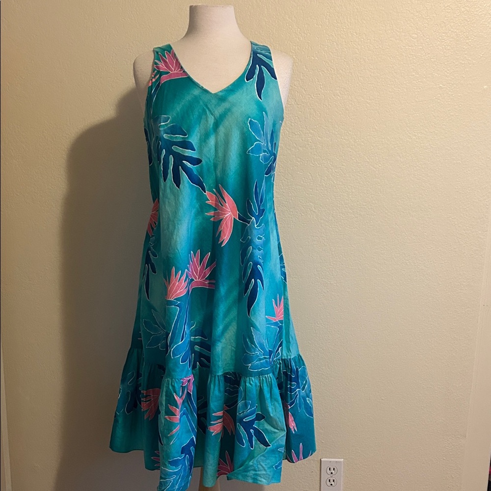 Tropical Blue and Pink  Dress